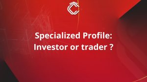 Written in white with red background : "Specialized Profil: Investor or trader?"