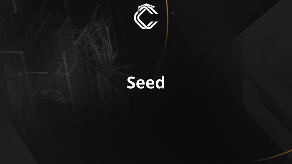 Written in white on a black background : "Seed"