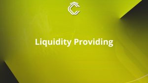 Written in white on a light green background: "Liquidity Providing"
